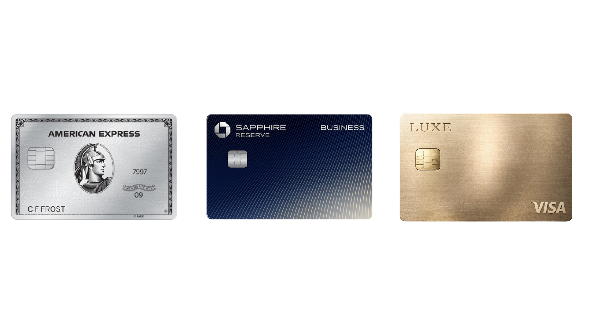 Premium credit cards - Amex Platinum, Chase Sapphire Reserve, LUXE Visa